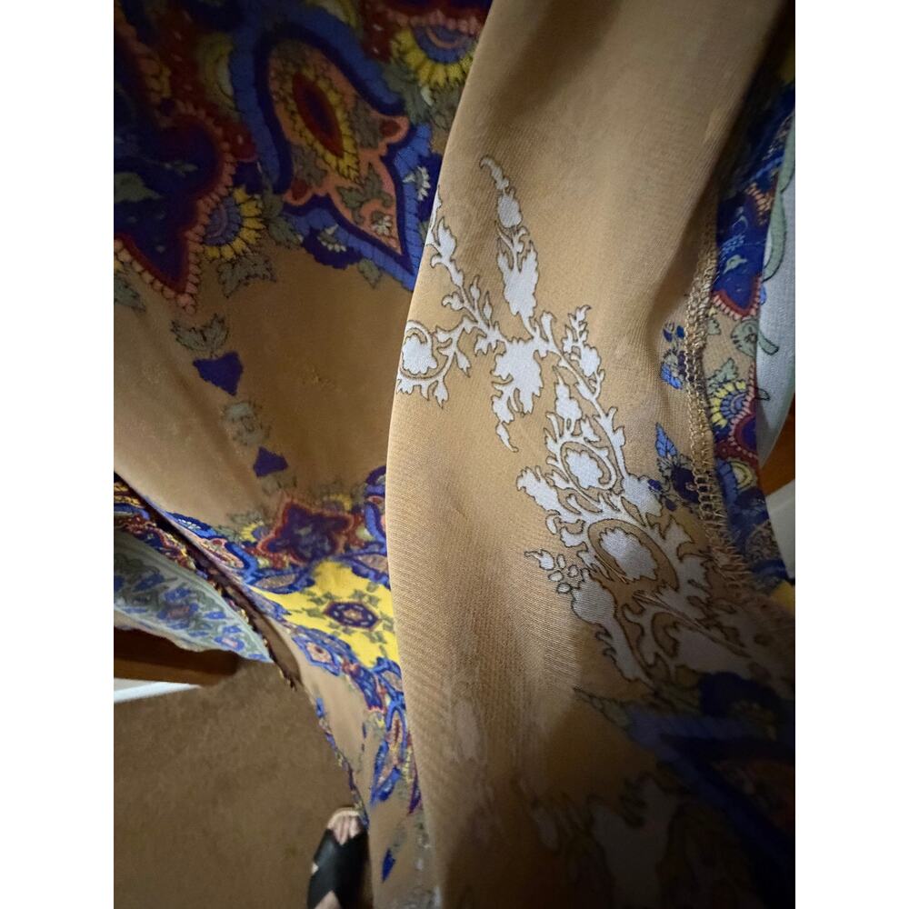 Bohemian Paisley Medallion Kimono Duster with Tulip Bell Sleeves size Small - Picture 11 of 15